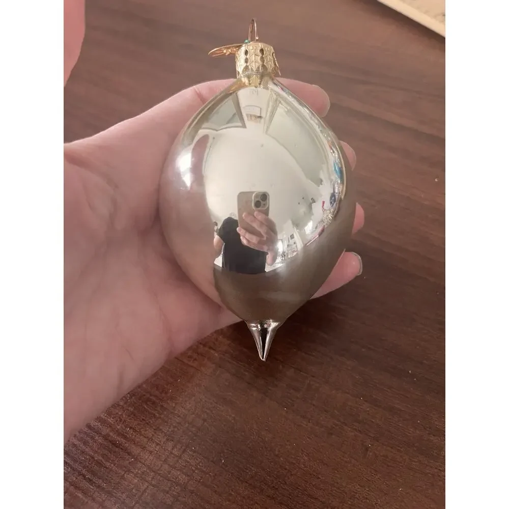 VTG Christopher RADKO Retired Teardrop Ornament Indented. Chipped Tip See Pics